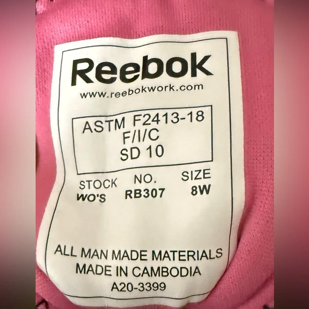 Reebok Work Astroride RB307 Steel Toe Work Shoes Womens 8W Black Slip Resistant